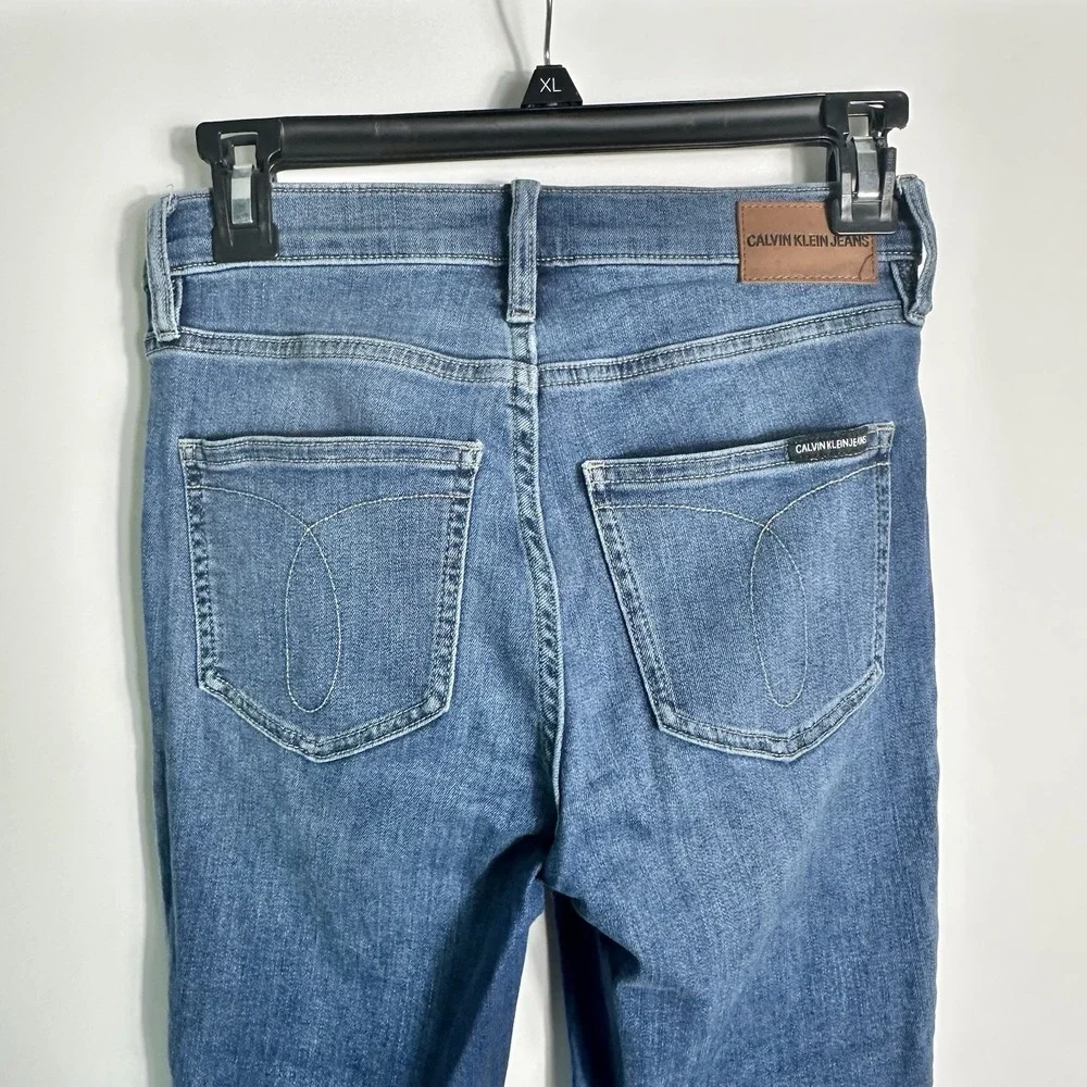 Calvin Klein Jeans Womens Sz 2/26 Mid Rise Skinny Stretch Blue Jeans Repreve